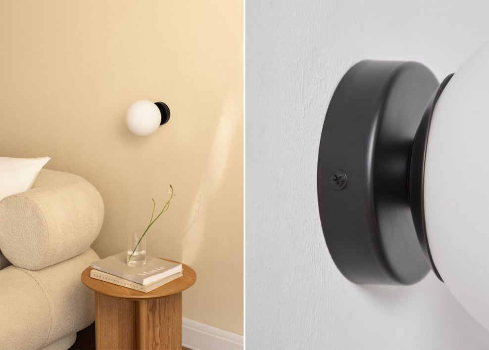 Uvol Traditional wandlamp van roestvrij staal met kristallen bol