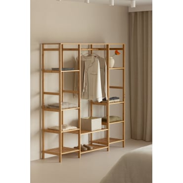 Open Kast Met Planken Van Bamboehout Krauford Natuurlijk Hout - Sklum