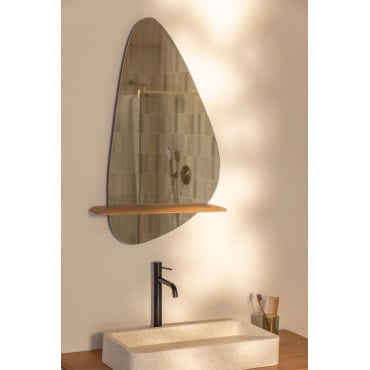Badkamerspiegel Met Plank In Teakhout Kai Teakhout - Sklum