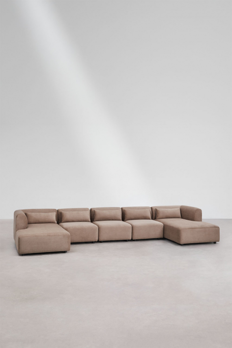 Modulaire bank met dubbele chaise longue van 5 delen Fogler