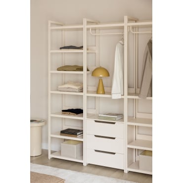 Open Modulair Kast Van 2 Delen Met Lades En Stalen Plank Velunis Gardenia Wit - Sklum