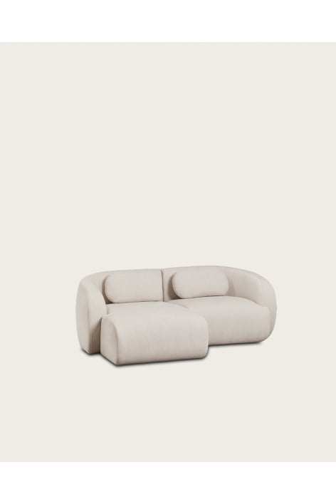 2-delige linker modulaire chaise longue bank in chenille Coquette