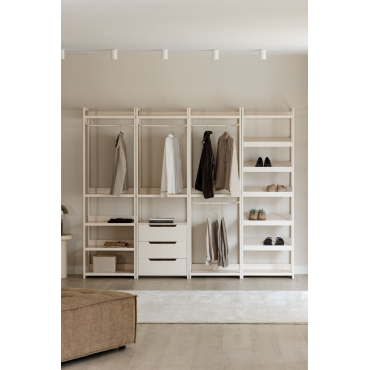 Velunis 4-delige Open Modulaire Kledingkast Met Ijzeren Schoenenrek Gardenia Wit - Sklum