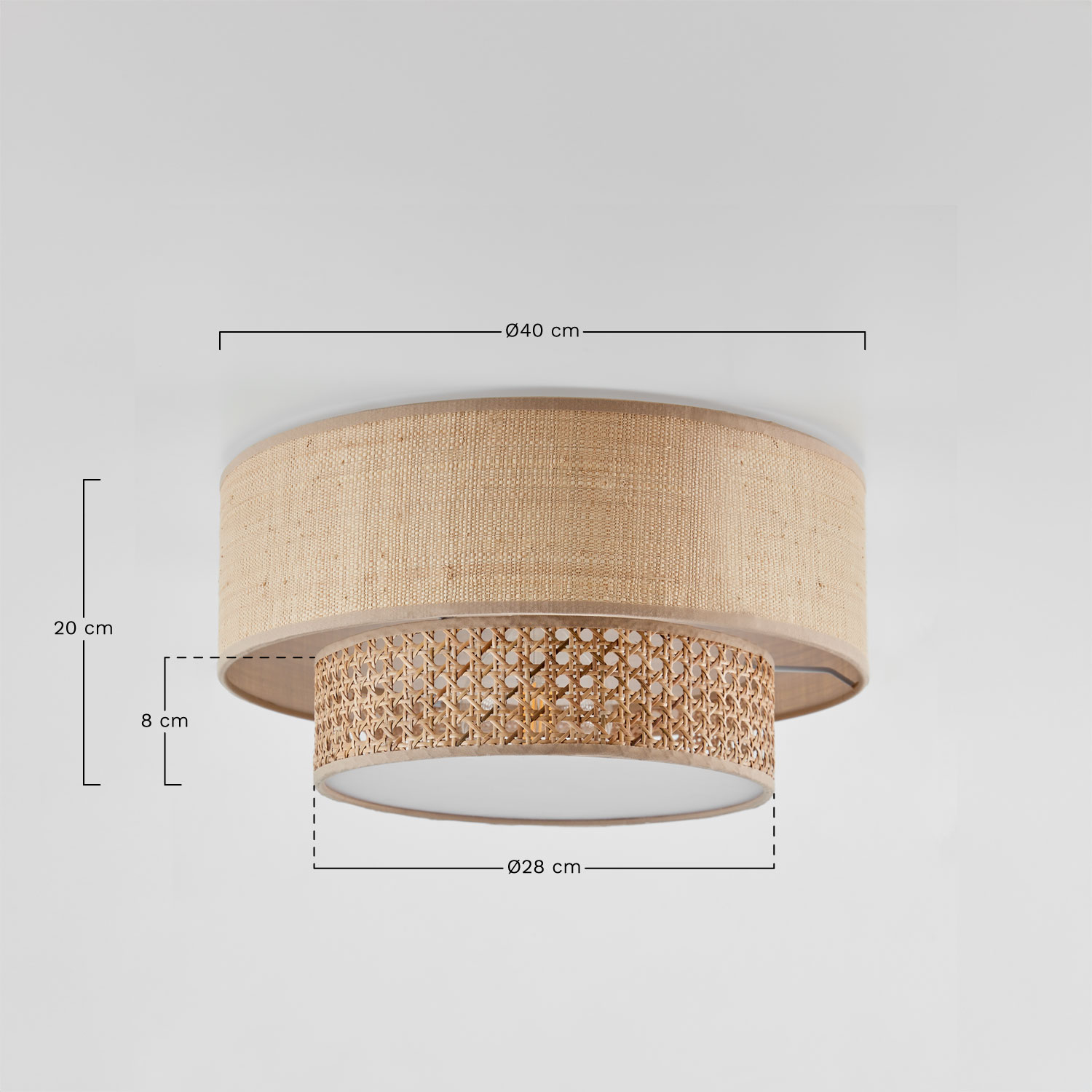 Lumira plafondlamp, AFMETINGEN