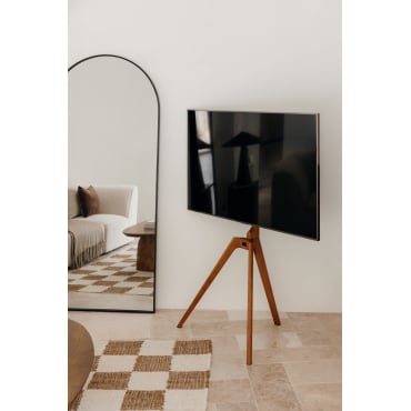 Curtiz Tv-statief Van Staal En Hout Bruin – Kastanje Hout - Sklum