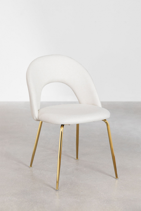 Set van 2 gestoffeerde eetkamerstoelen Glorys - Stof Crème Beige