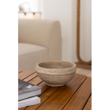 Decoratieve Terracotta Kom Yacono Steen Wit - Sklum