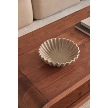 Decoratieve Schaal Ø25 Cm In Avelin Hars Licht Zandbruin - Sklum