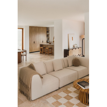 Cardea Gestoffeerde 3-delige Modulaire Bank Stof Chenille Beige – Crème - Sklum