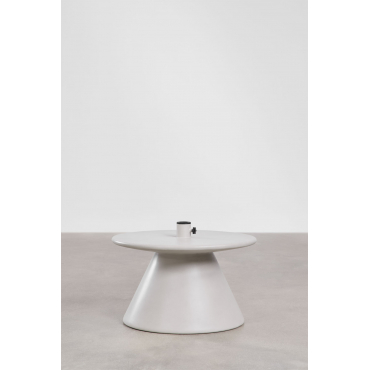 Parasolvoet Met Geïntegreerde Ronde Tafel Ø60 Cm In Darwys Cement Zand Grijs - Sklum