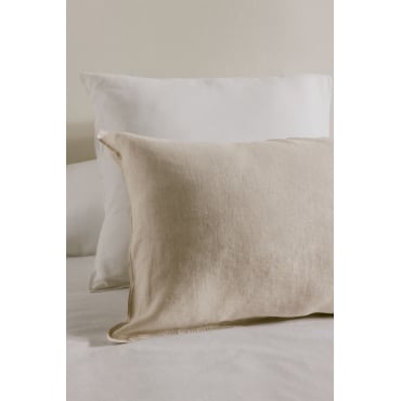 Set Van 2 Kussenslopen Van 160g/m² Sorana Linnen Beige - Semoline & 50 X 75 Cm - Sklum