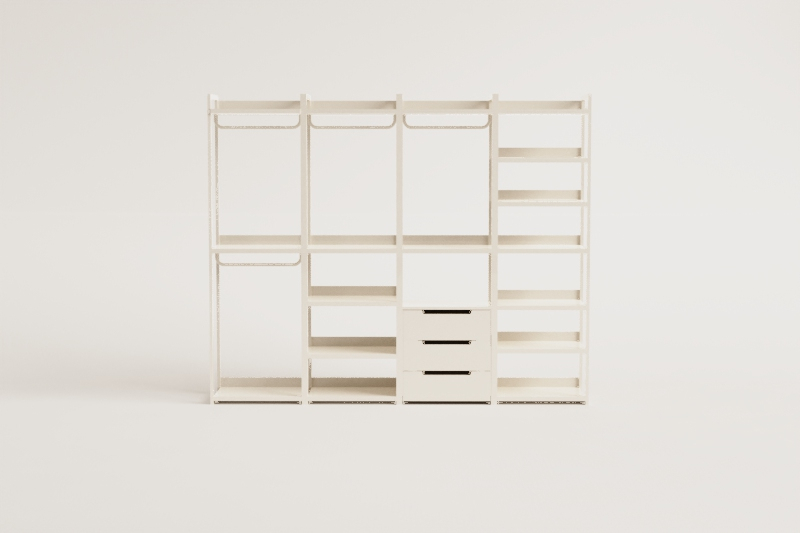 Velunis open modulair kast van 4 stuks met ijzeren plank