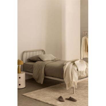 Asteri Ijzeren Bed Tapioca Beige & 90 X 190 Cm - Sklum