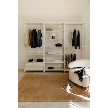 Janine 3-delige Open Modulaire Kledingkast Met Stalen Planken Tapioca Beige - Sklum
