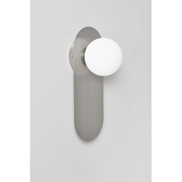 Badkamerwandlamp In Roestvrij Staal En Nacariel-glas Grijs – Chroom & ↑30 Cm - Sklum