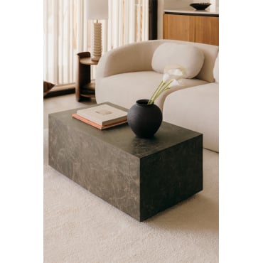 Rechthoekige Mdf Salontafel (90x50 Cm) Aria Bruin Marmer - Sklum