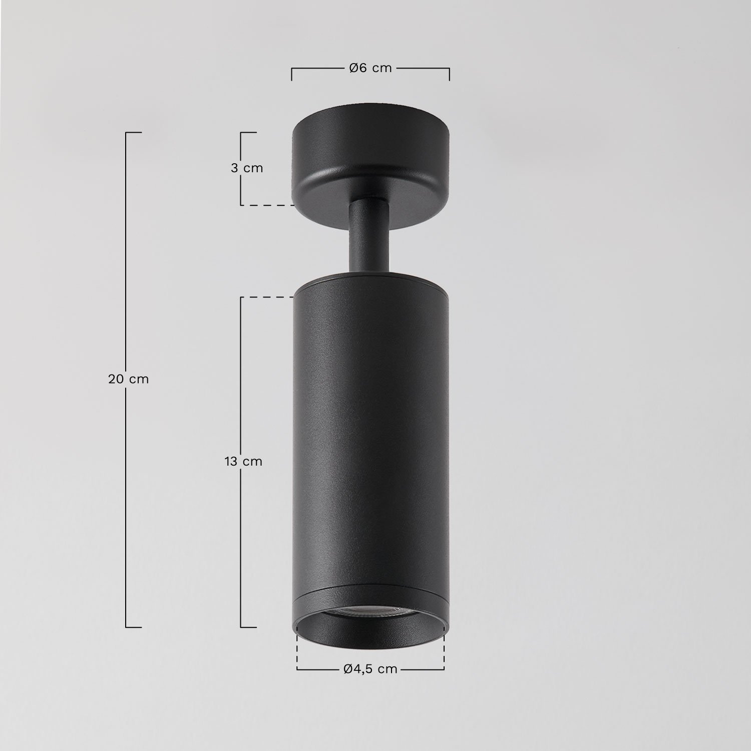 Draaibare plafondlamp van aluminium Walid, AFMETINGEN