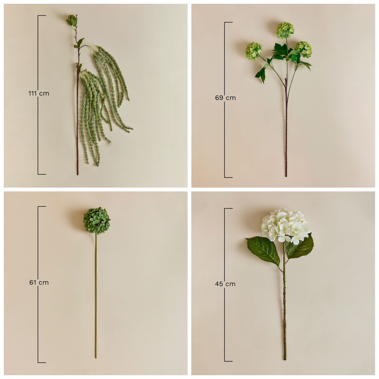 Strabelle decoratieve boeket, AFMETINGEN