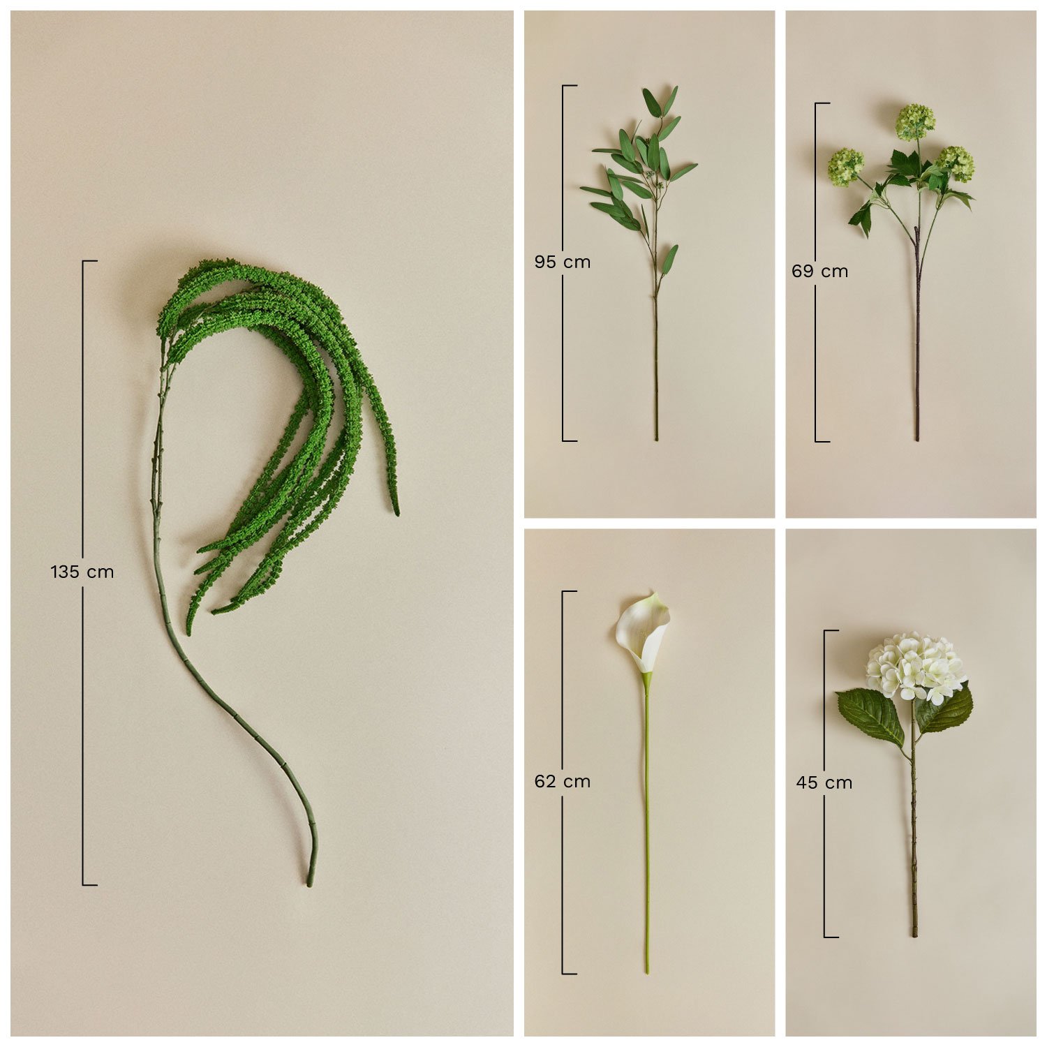 Decoratieve boeket Priscilla, AFMETINGEN