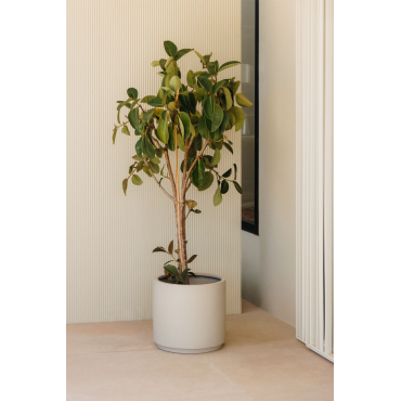 Saturnus Bloempot Van Polystone Zand Grijs & Ø25 Cm - Sklum