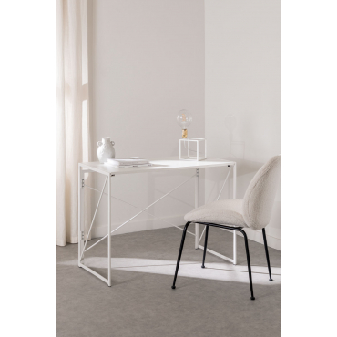 Rechthoekig Inklapbaar Bureau 100x50 Cm Van Mdf En Metaal Andra Wit - Sklum