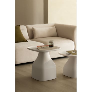 Vierkante Bijzettafel 50x50 Cm Van Polypropyleen Jubarri Gardenia Wit & ↑50 Cm - Sklum