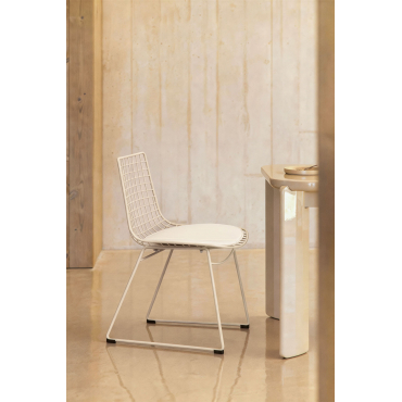 Set Van 4 Renee Stalen Eetkamerstoelen Tapioca Beige & Kunstleren Tapioca Beige - Sklum