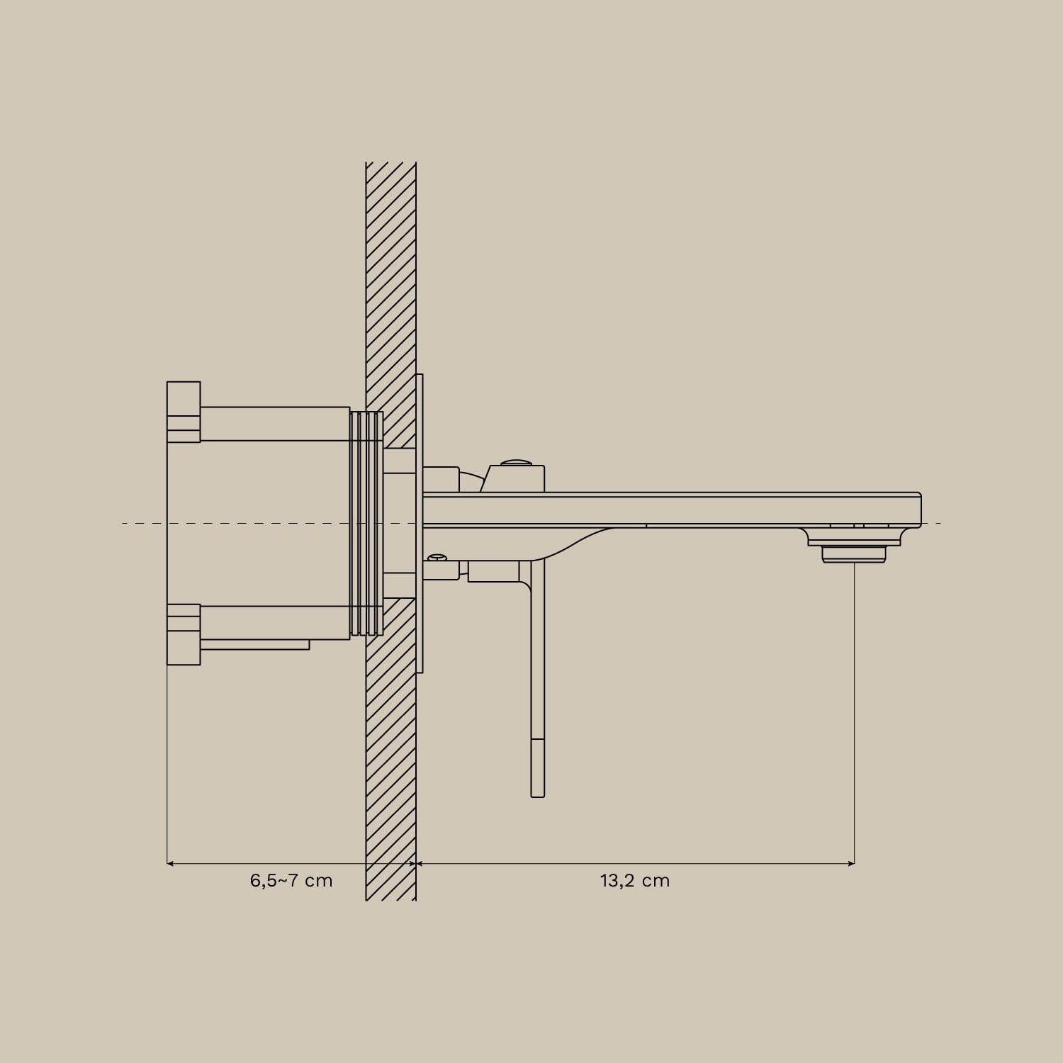 Conjunto van meubel 130x45 cm hangend in teakhout Neill , AFMETINGEN