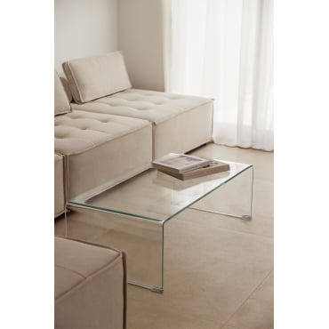 Rectangulaire Salontafel 110x55 Cm In Gehard Glas Crhis Transparant - Sklum