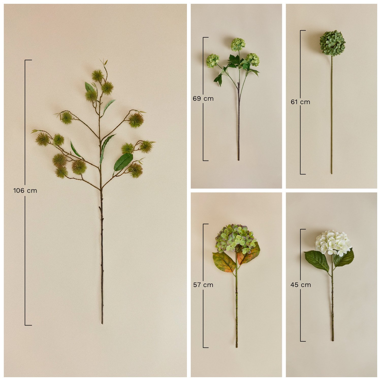 Vidiana decoratieve boeket, AFMETINGEN