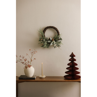 Decoratieve Kerstkrans Van Rotan Met Dennenappels Kione Bruin – Chocolade - Sklum