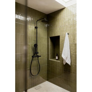 Orveta Thermostatische Douchekolom Van Messing Zwart - Sklum