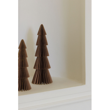 Set Van 2 Kerstbomen Van Jesper-papier Karamelbruin Met Gouden Rand & ↑29,5 Cm - Sklum