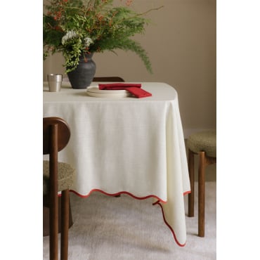 Tafelkleed Van 170x250 Cm In Velisca-katoen Granaat - Sklum