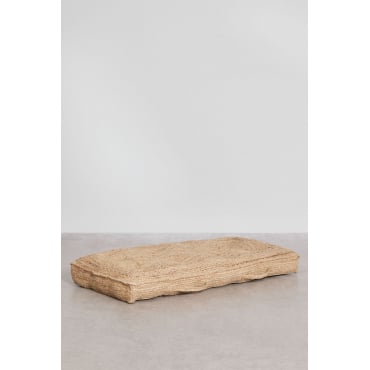 Rechthoekig Vloerkussen Voor Tuin 120x60 Cm Van Natuurlijk Jute En Katoen Serenda Yute - Sklum