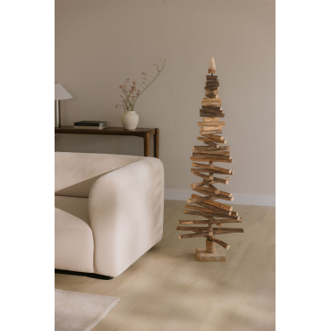 Jingle Teak Houten Kerstboom Donkerbruin Hout & ↑150 Cm - Sklum