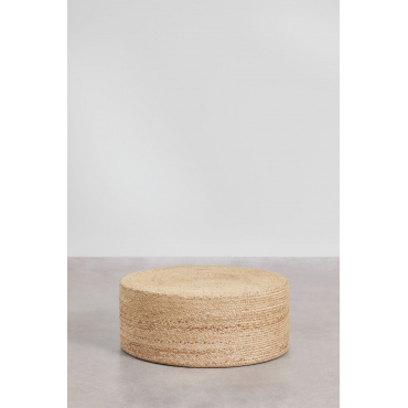 Ronde Poef Elinne Van Natuurlijke Jute Yute - Sklum
