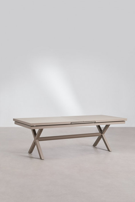 Uitbreidbare rechthoekige aluminium tuintafel Karena - Moka Bruin