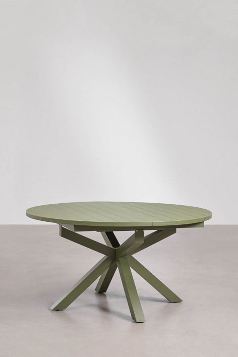 Barces uitschuifbare aluminium tuintafel 145-200x145 cm - Groen – intens olijf