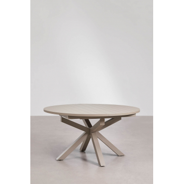 Uitschuifbare Aluminium Eettafel Barces 145-200x145 Cm Moka Bruin - Sklum