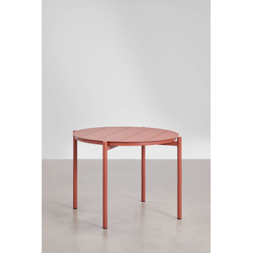 Ronde Tuintafel Ø110 Cm Van Aluminium Elton Terracota - Sklum