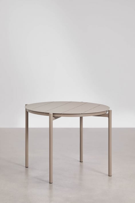 Ronde eettafel Ø110 cm van aluminium Elton - Moka Bruin