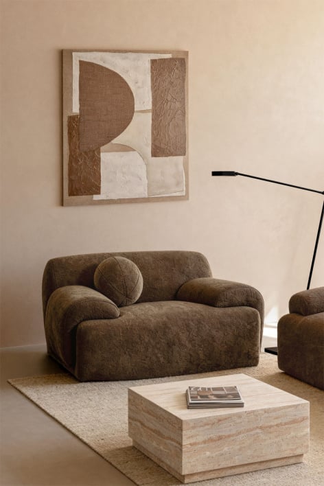 Beklede fauteuil Shirina - Chenilla Bruin Café