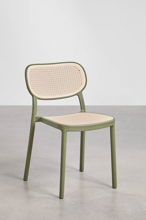 Set van 2 stapelbare tuinstoelen in polypropyleen Omara - Groen – intens olijf