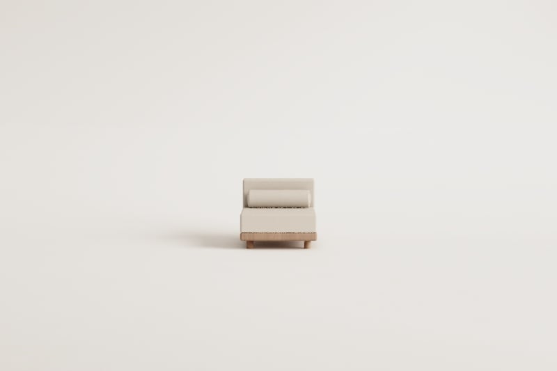 Centraal module voor modulaire tuinbank van acacia Edrien