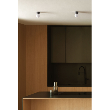 Plafondlamp Van Beton Met Glazen Bol Bublik Antraciet Grijs - Sklum