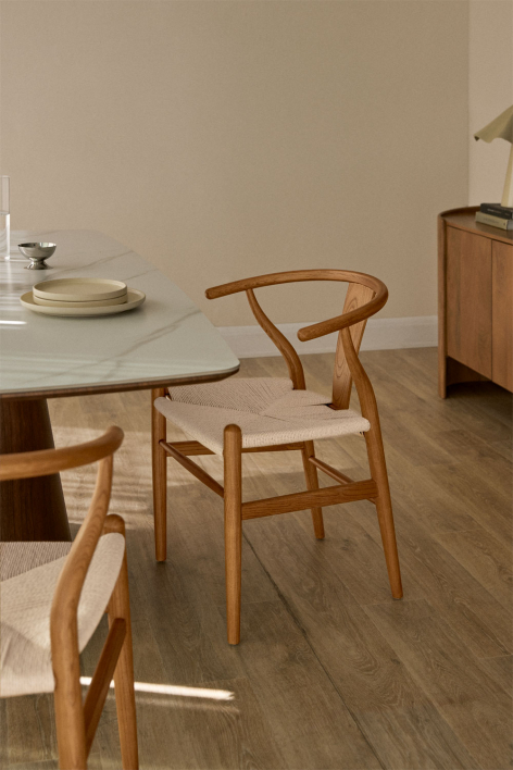 Eetkamerstoel van elmwood Uish Edition - Ash Brown