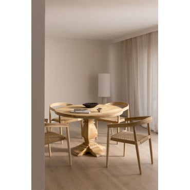 Ronde Eettafel Ø120 Cm Van Mangohout Rusbby Ø120 Cm - Sklum