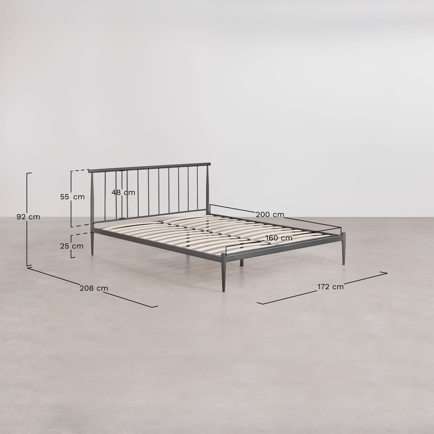 Amaia ijzeren bed, AFMETINGEN