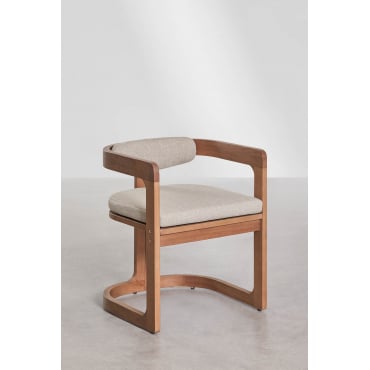 Eetkamerstoel Met Armleuningen Van Eucalyptus Hout Selira Eucalyptus Bruin - Sklum